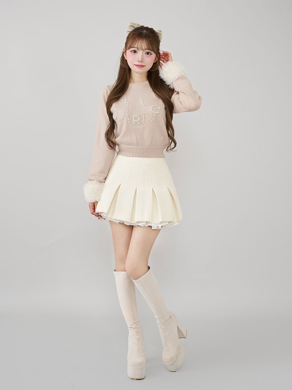 モデル:158cm(着用サイズ:FREE 着用カラー:PNK)