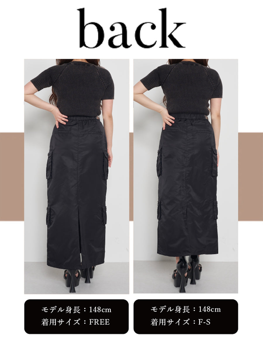 モデル:148cm(着用サイズ:F-S/FREE 着用カラー:BLK)