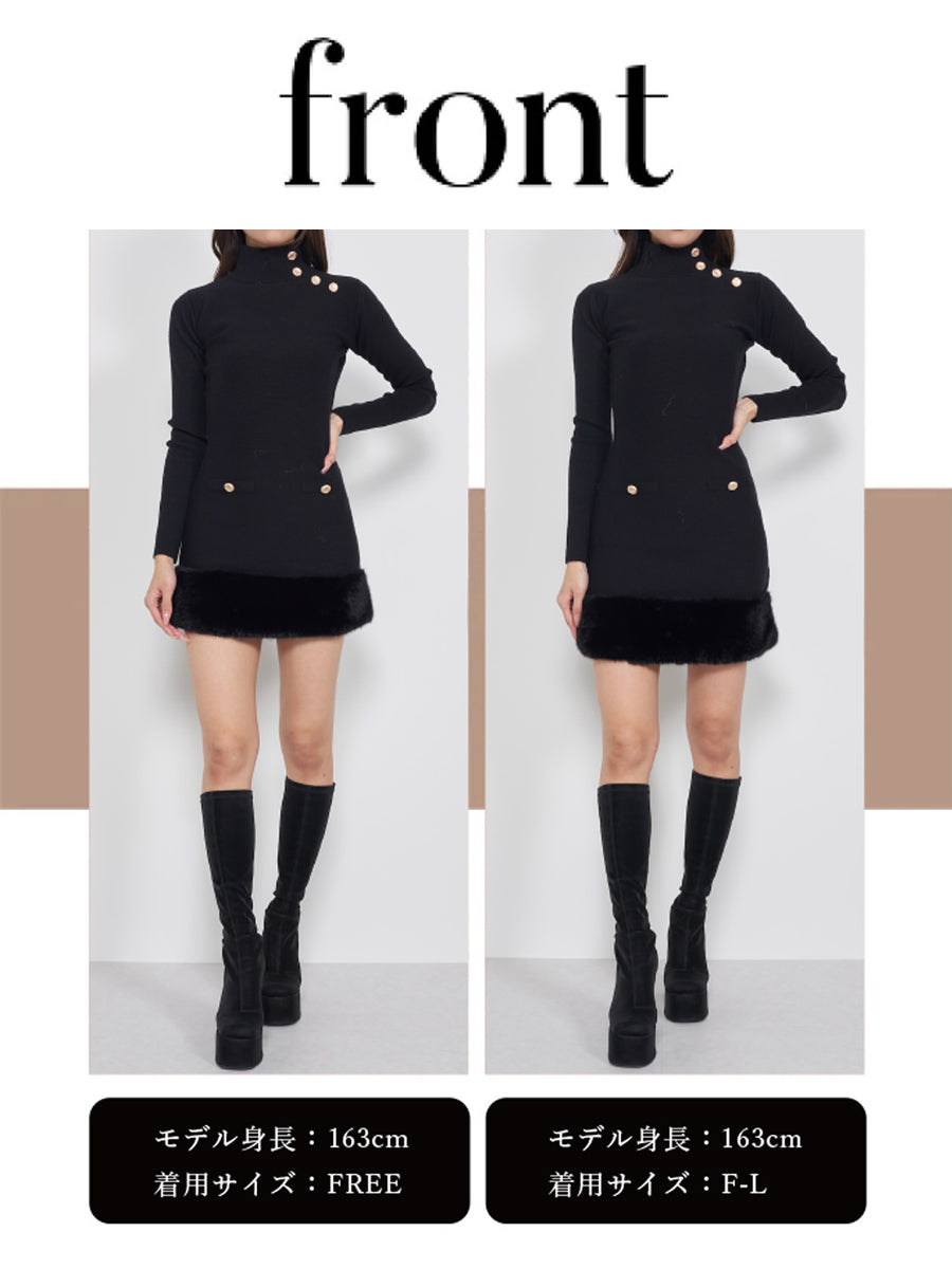モデル:163cm(着用サイズ:FREE/F-L 着用カラー:BLK)