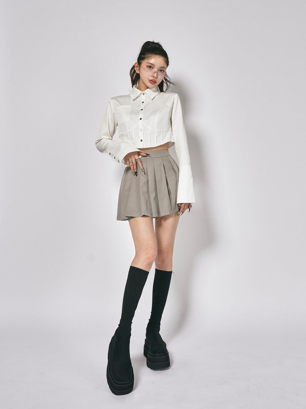モデル:160cm(着用サイズ:S 着用カラー:GRY)