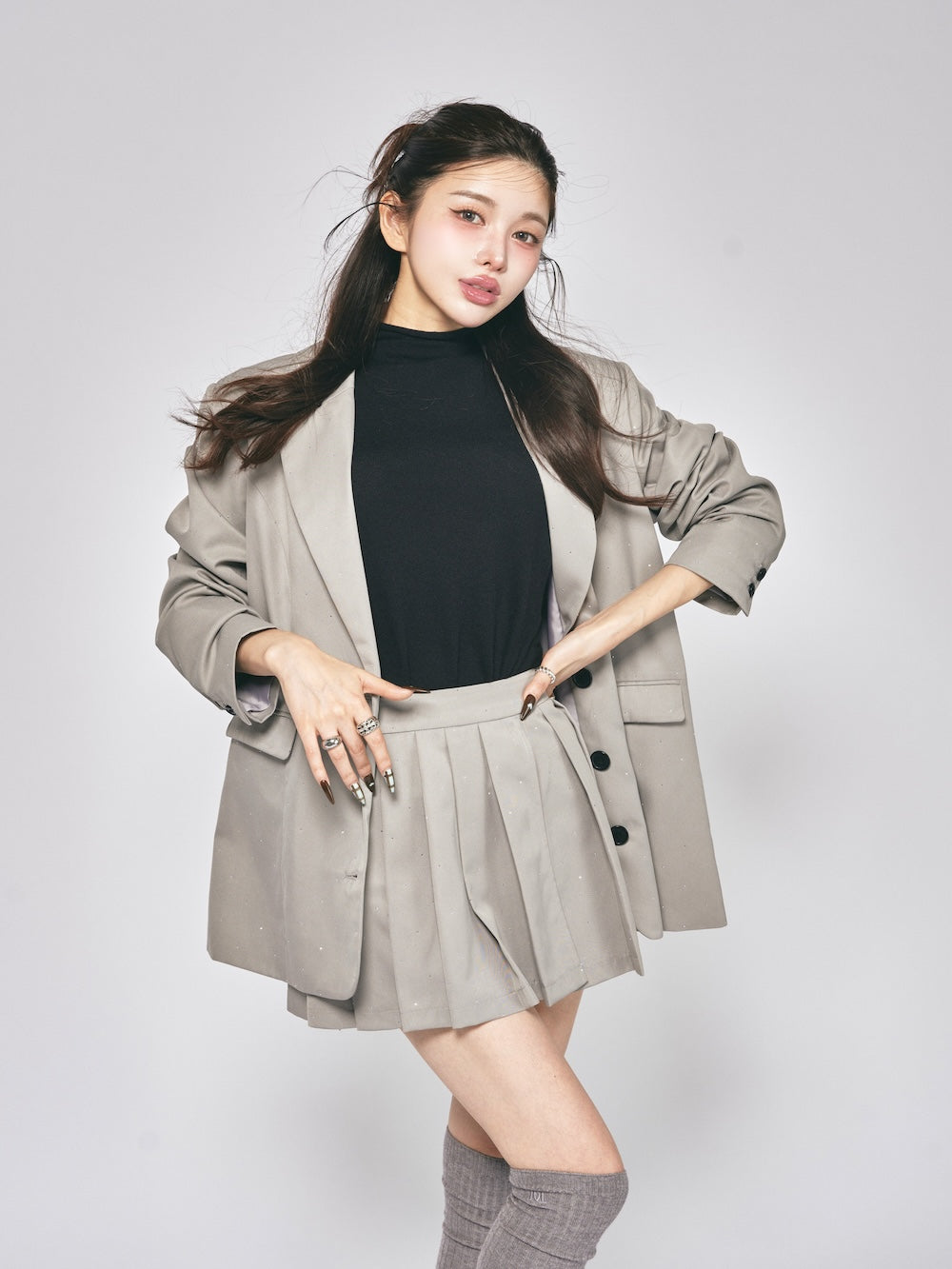 モデル:160cm(着用サイズ:S 着用カラー:GRY)