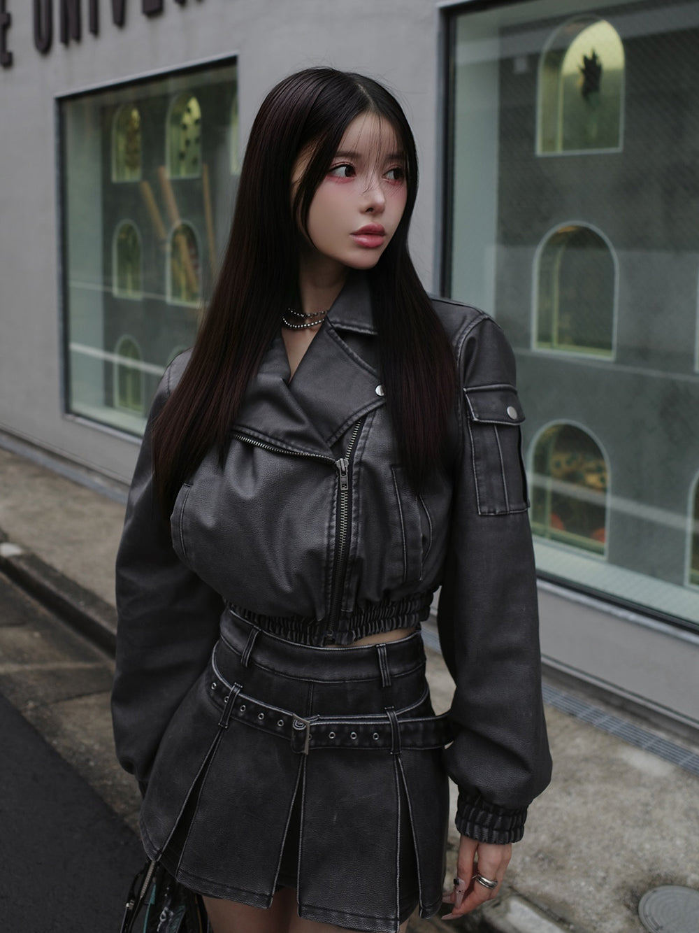 モデル:160cm(着用サイズ:S 着用カラー:BLK)