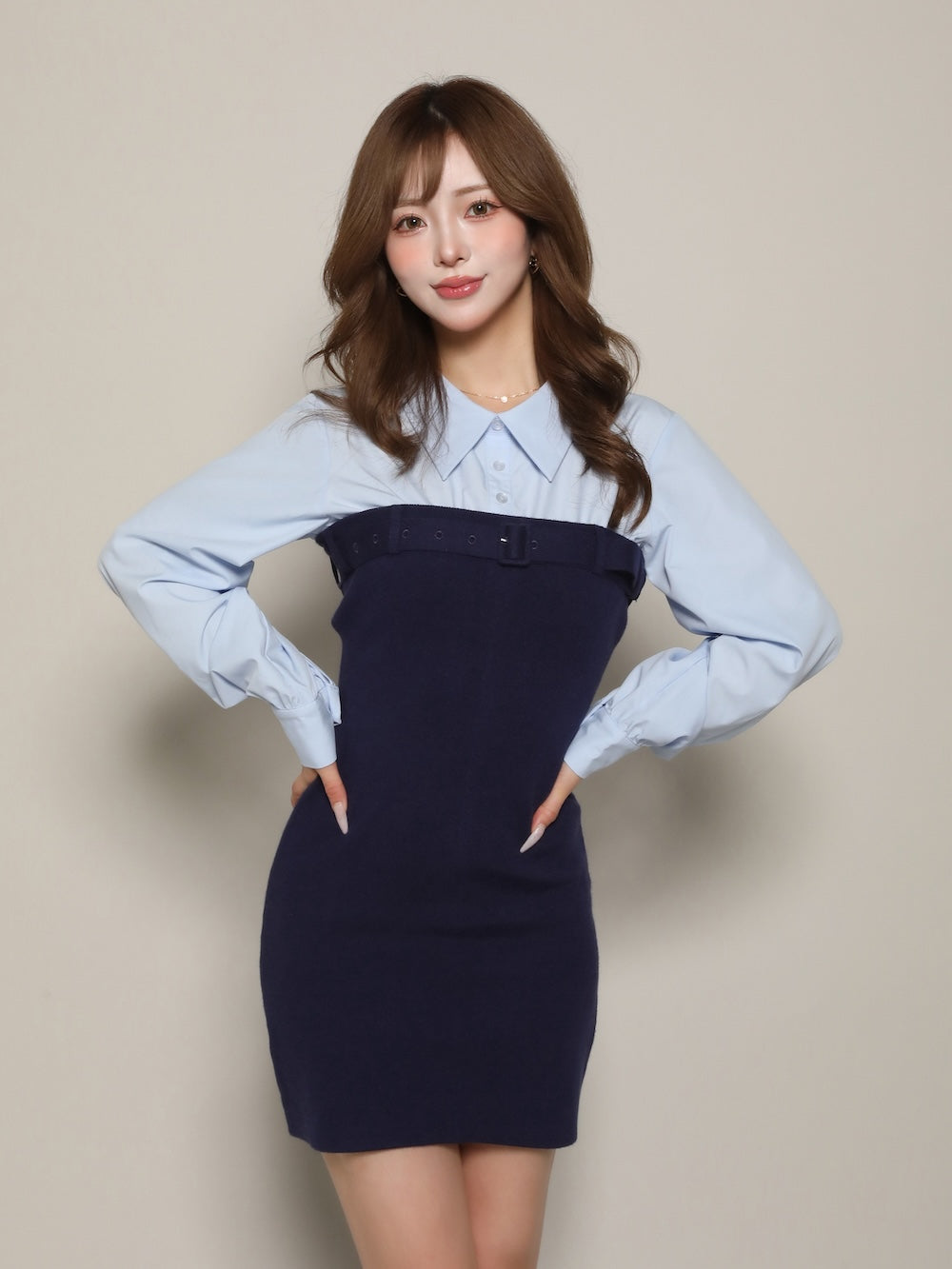 モデル:158cm(着用サイズ:FREE 着用カラー:NVY)