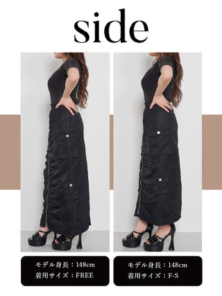 モデル:148cm(着用サイズ:F-S/FREE 着用カラー:BLK)