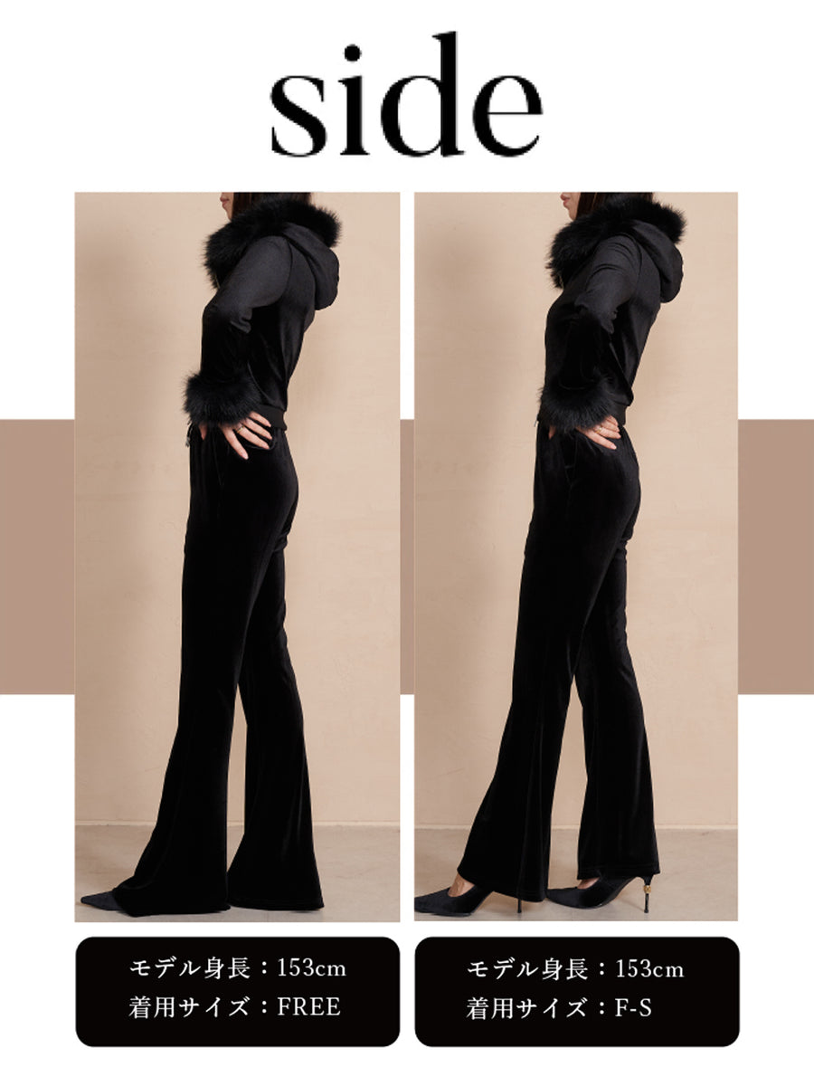 モデル:153cm(着用サイズ:F-S/FREE 着用カラー:BLK)