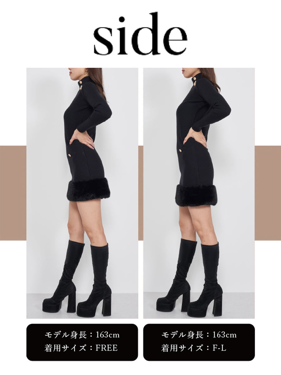 モデル:163cm(着用サイズ:FREE/F-L 着用カラー:BLK)