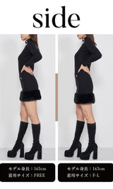 モデル:163cm(着用サイズ:FREE/F-L 着用カラー:BLK)
