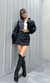 モデル:158cm(着用サイズ:FREE 着用カラー:BLK)