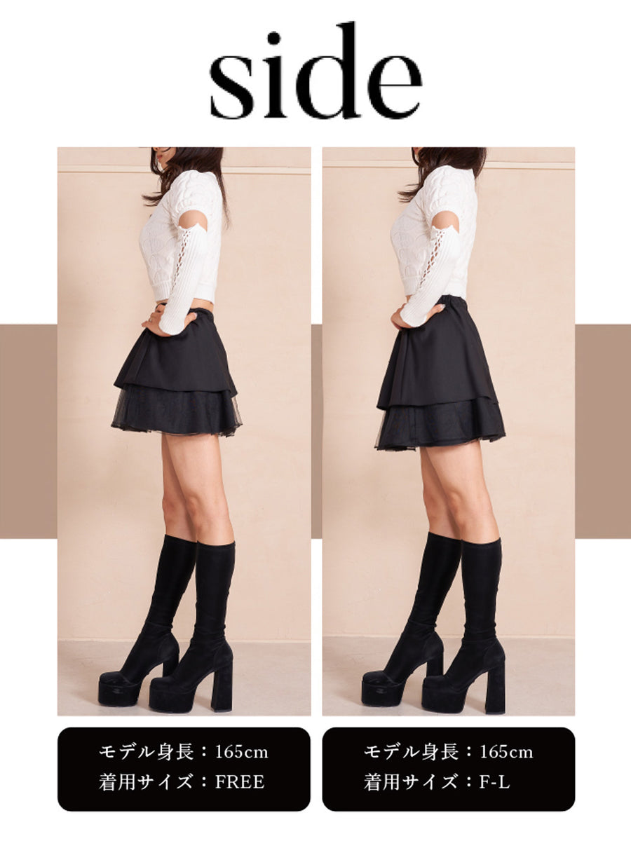 モデル:165cm(着用サイズ:FREE/F-L 着用カラー:BLK)