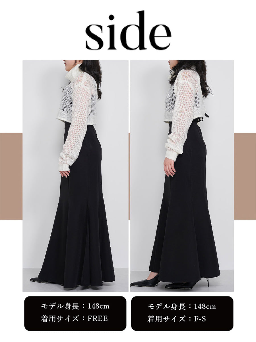 モデル:148cm(着用サイズ:F-S/FREE 着用カラー:BLK)