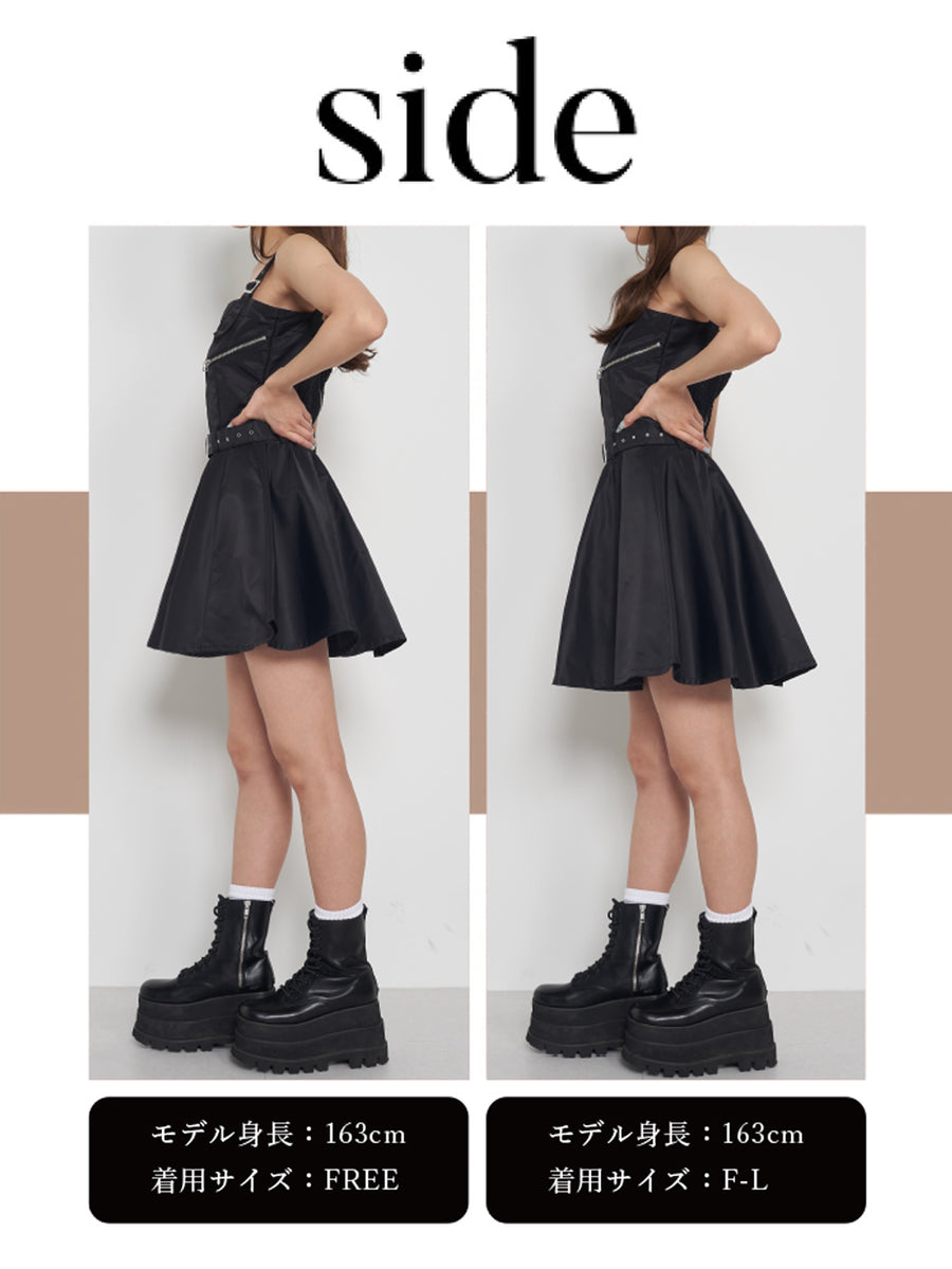 モデル:163cm(着用サイズ:FREE/F-L 着用カラー:BLK)