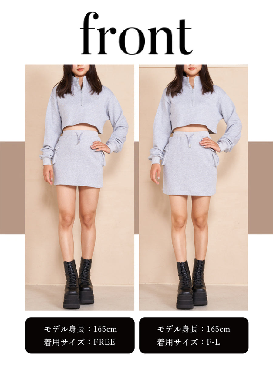 モデル:165cm(着用サイズ:FREE/F-L 着用カラー:GRY)