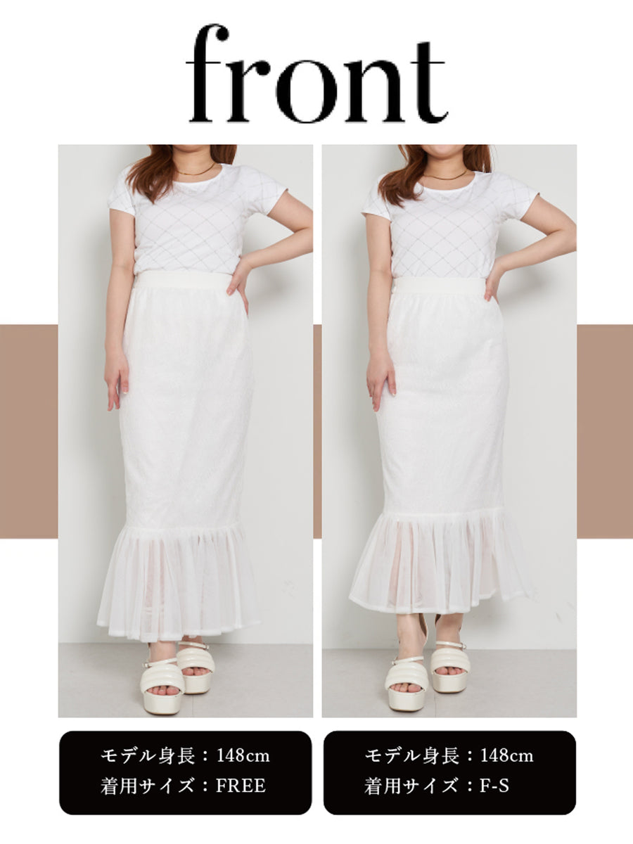 モデル:148cm(着用サイズ:F-S/FREE 着用カラー:WHT)