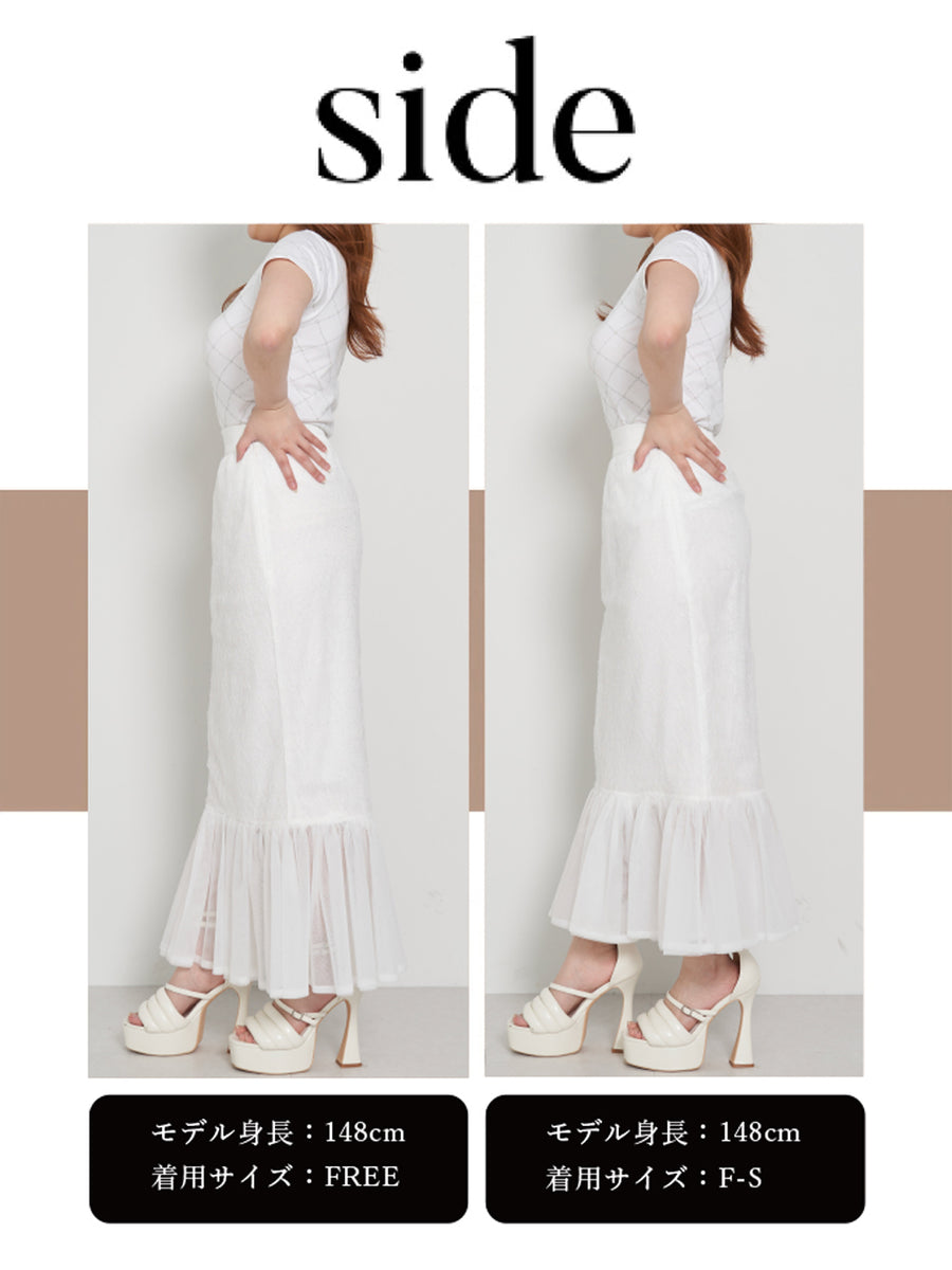 モデル:148cm(着用サイズ:F-S/FREE 着用カラー:WHT)