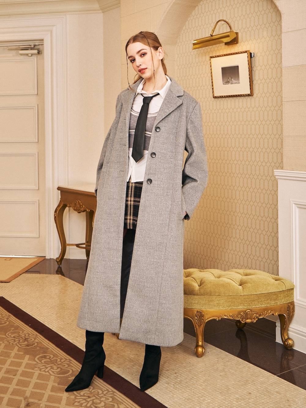 モデル:173cm(着用サイズ:FREE 着用カラー:GRY)