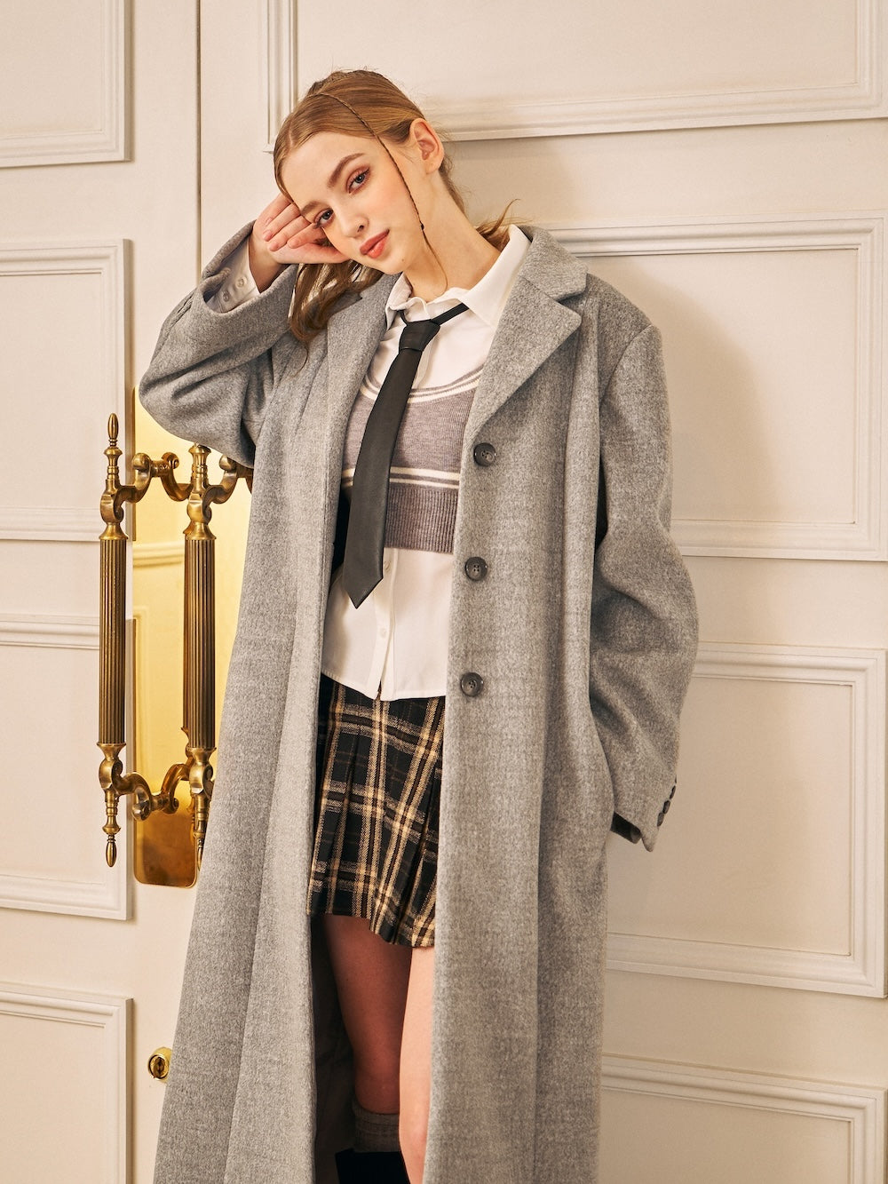 モデル:173cm(着用サイズ:FREE 着用カラー:GRY)