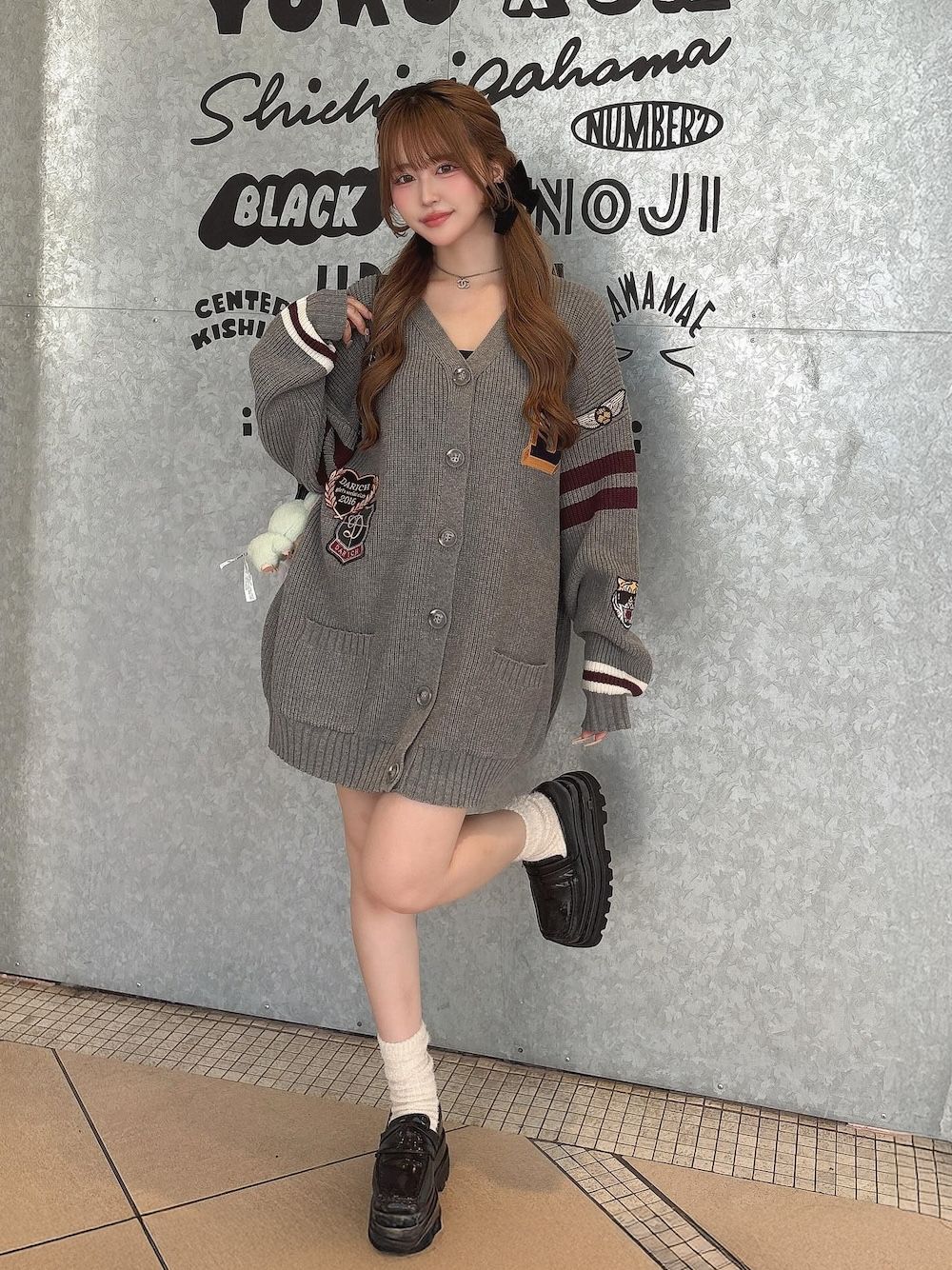モデル:157cm(着用サイズ:FREE 着用カラー:GRY)