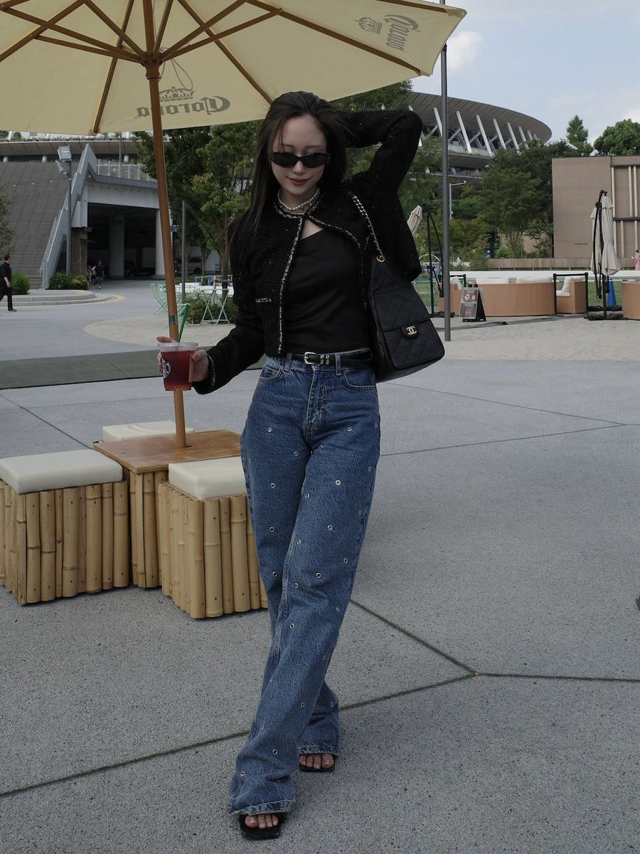 モデル:156cm(着用サイズ:FREE 着用カラー:BLK)