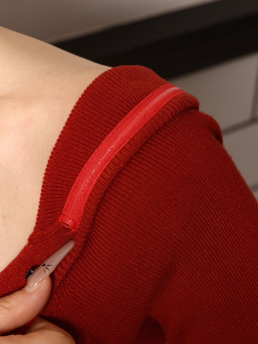モデル:163cm(着用サイズ:FREE 着用カラー:RED)