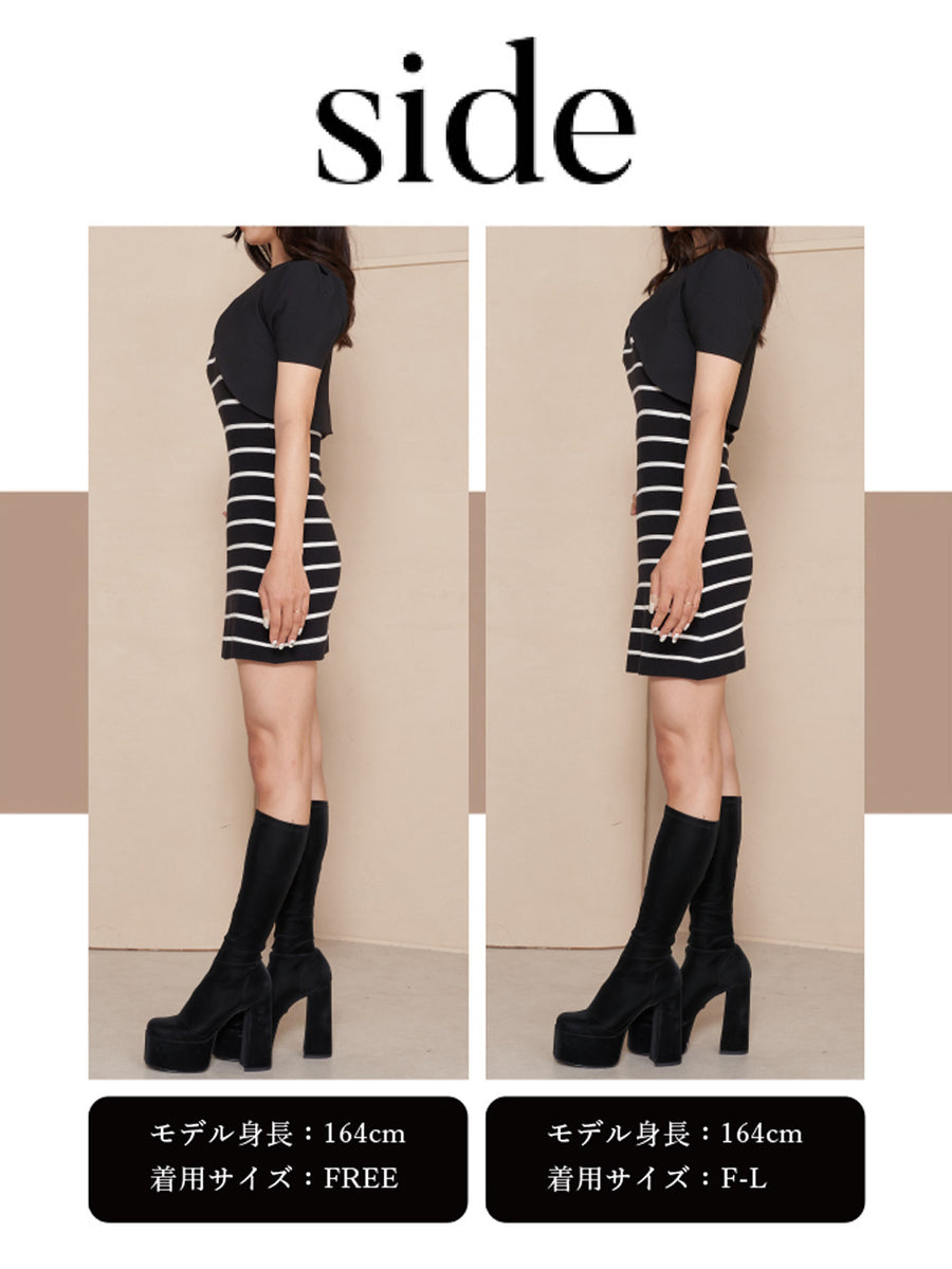モデル:165cm(着用サイズ:FREE/F-L 着用カラー:BLK)