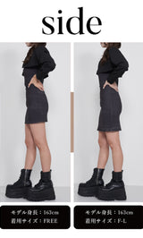 モデル:163cm(着用サイズ:FREE/F-L 着用カラー:BLK)