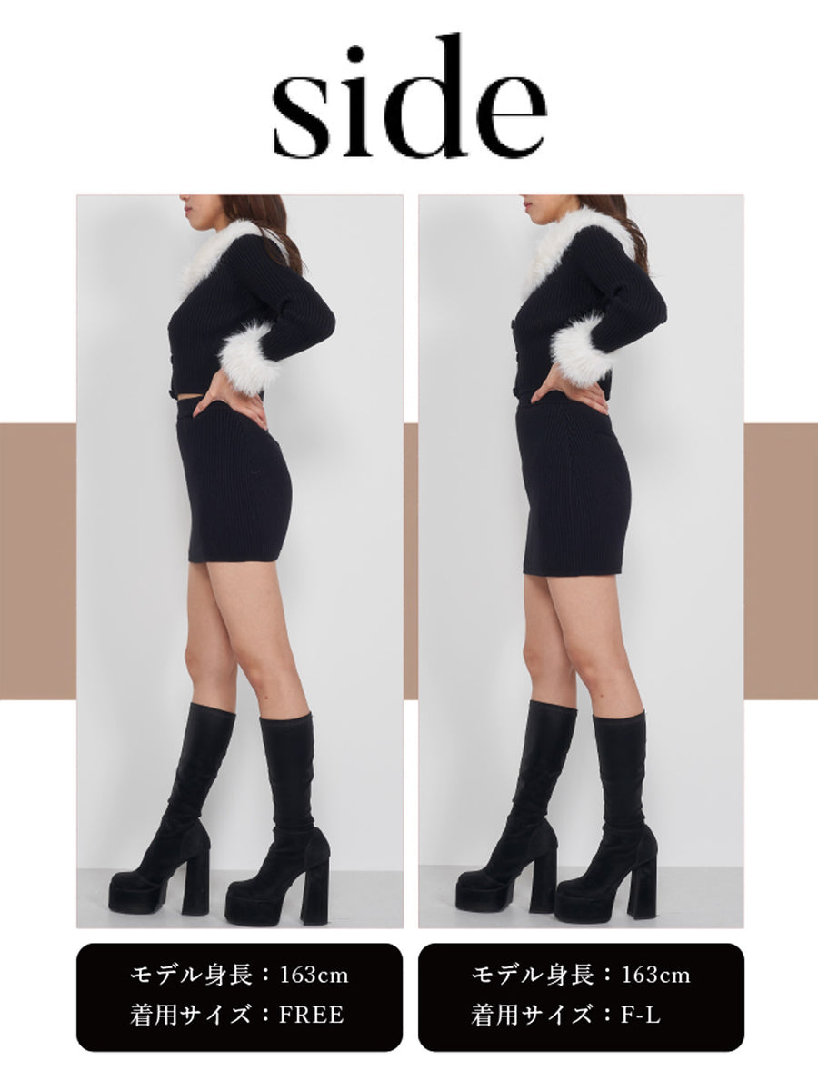 モデル:163cm(着用サイズ:FREE/F-L 着用カラー:BLK)