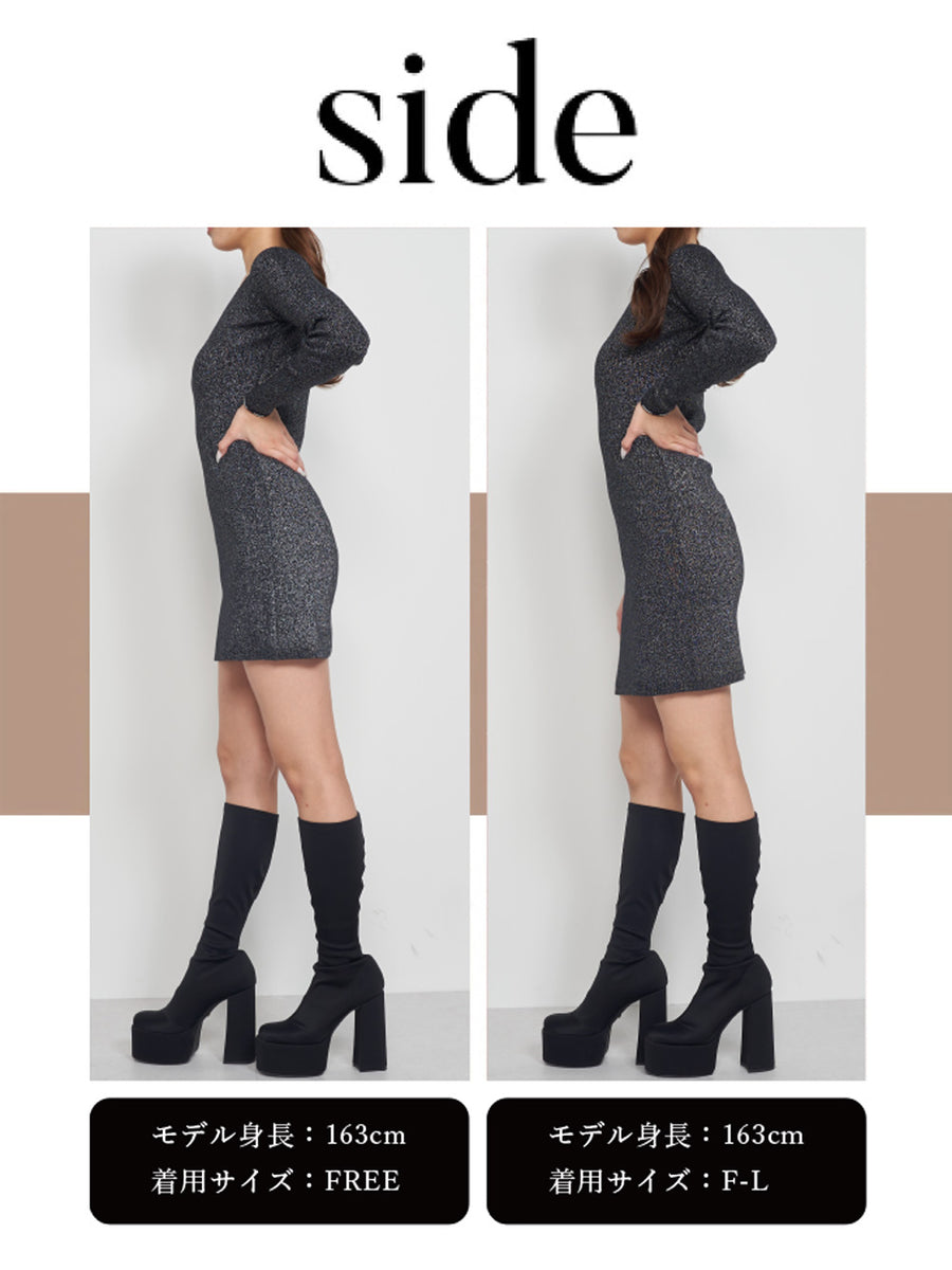 モデル:163cm(着用サイズ:FREE/F-L 着用カラー:BLK)
