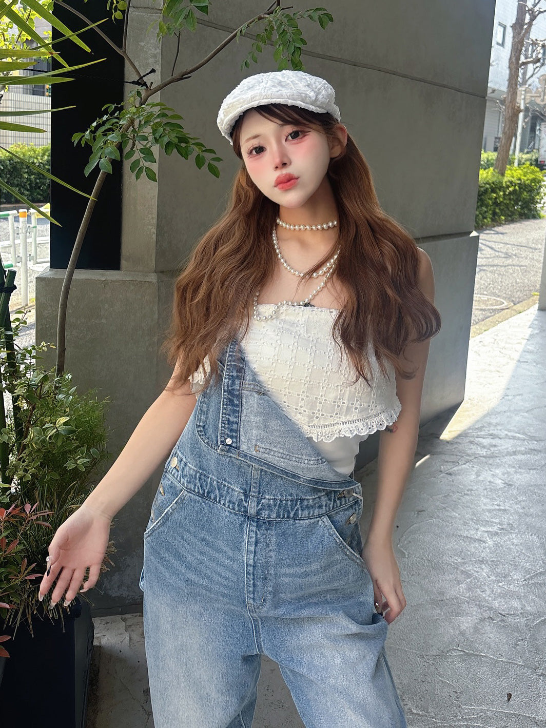 モデル:158cm(着用サイズ:FREE 着用カラー:WHT)