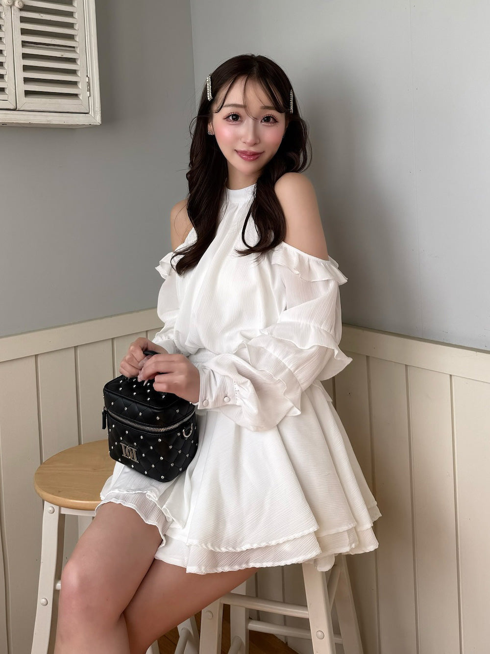 モデル:156cm(着用サイズ:FREE 着用カラー:WHT)