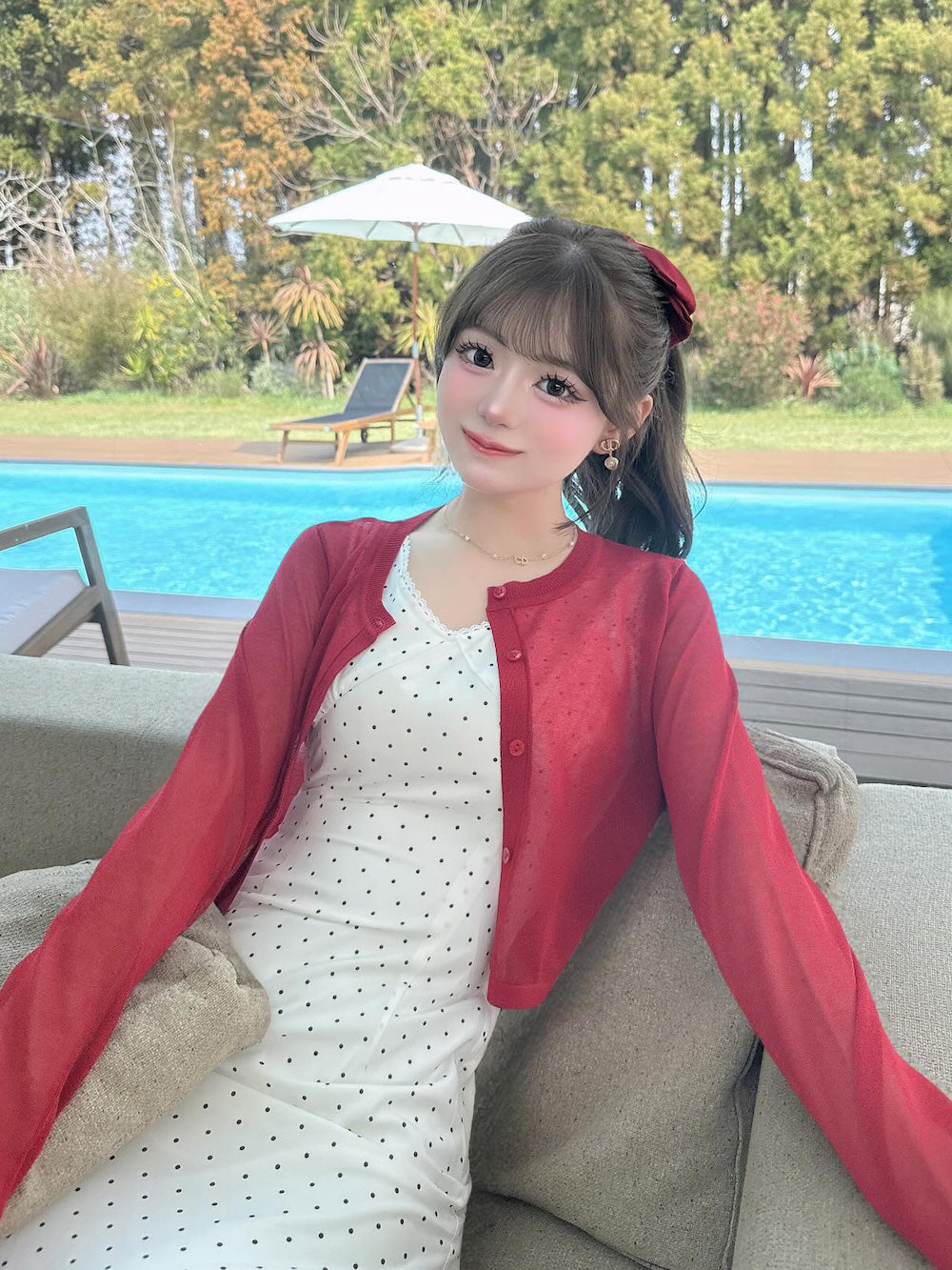 モデル:158cm(着用サイズ:FREE 着用カラー:WHT)
