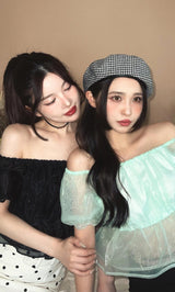 モデル:(左)160cm(右)155cm(着用サイズ:FREE 着用カラー:(左)BLK(右)MNT)