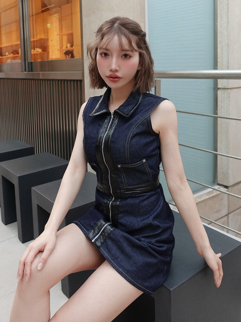 モデル:155cm(着用サイズ:FREE 着用カラー:IND)