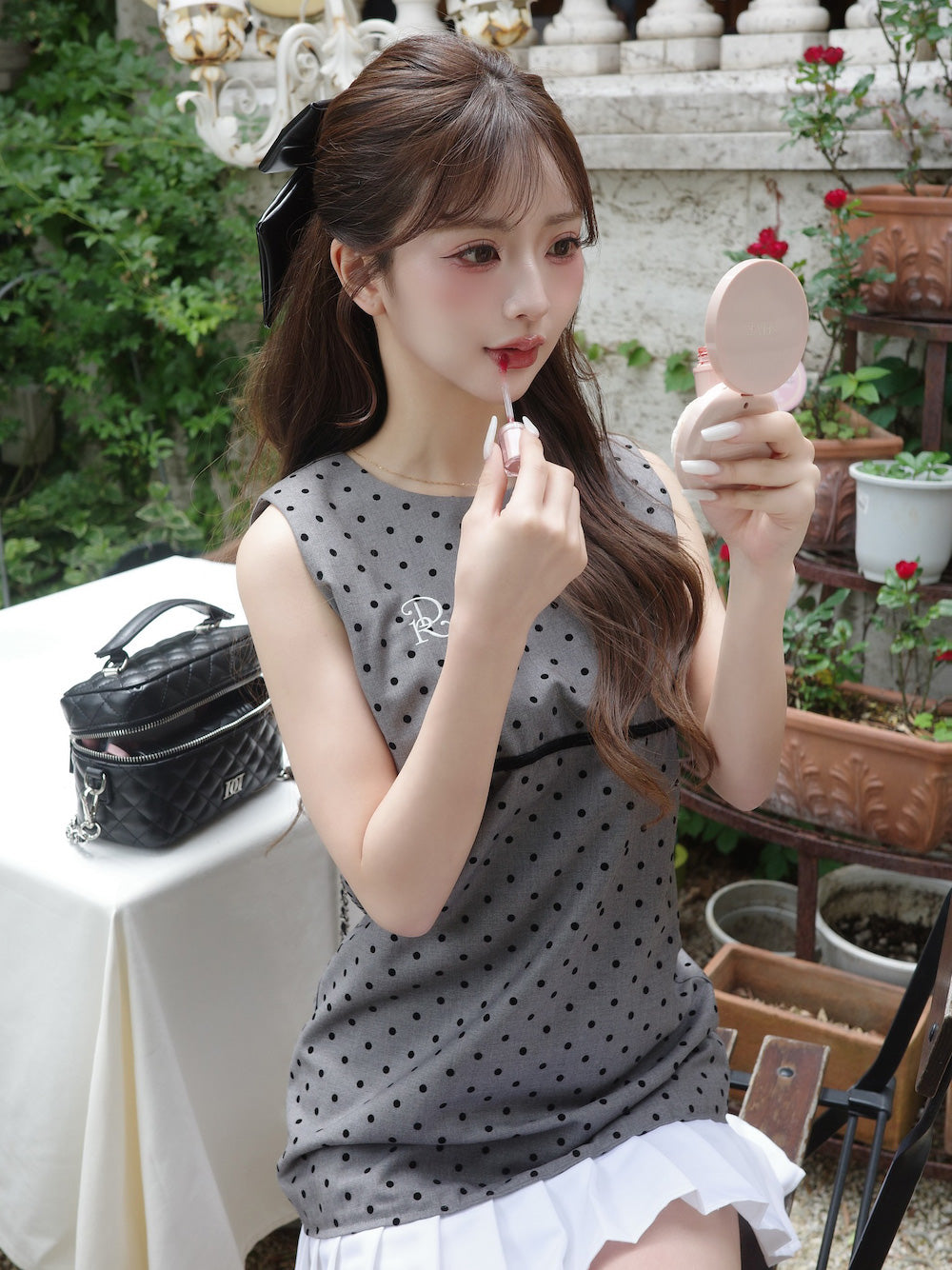モデル:158cm(着用サイズ:FREE 着用カラー:GRY)