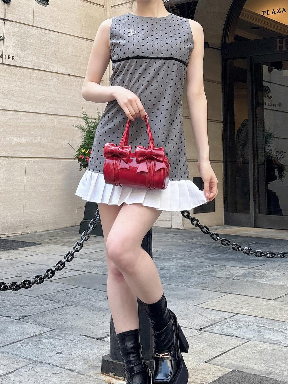 モデル:160cm(着用サイズ:FREE 着用カラー:GRY)