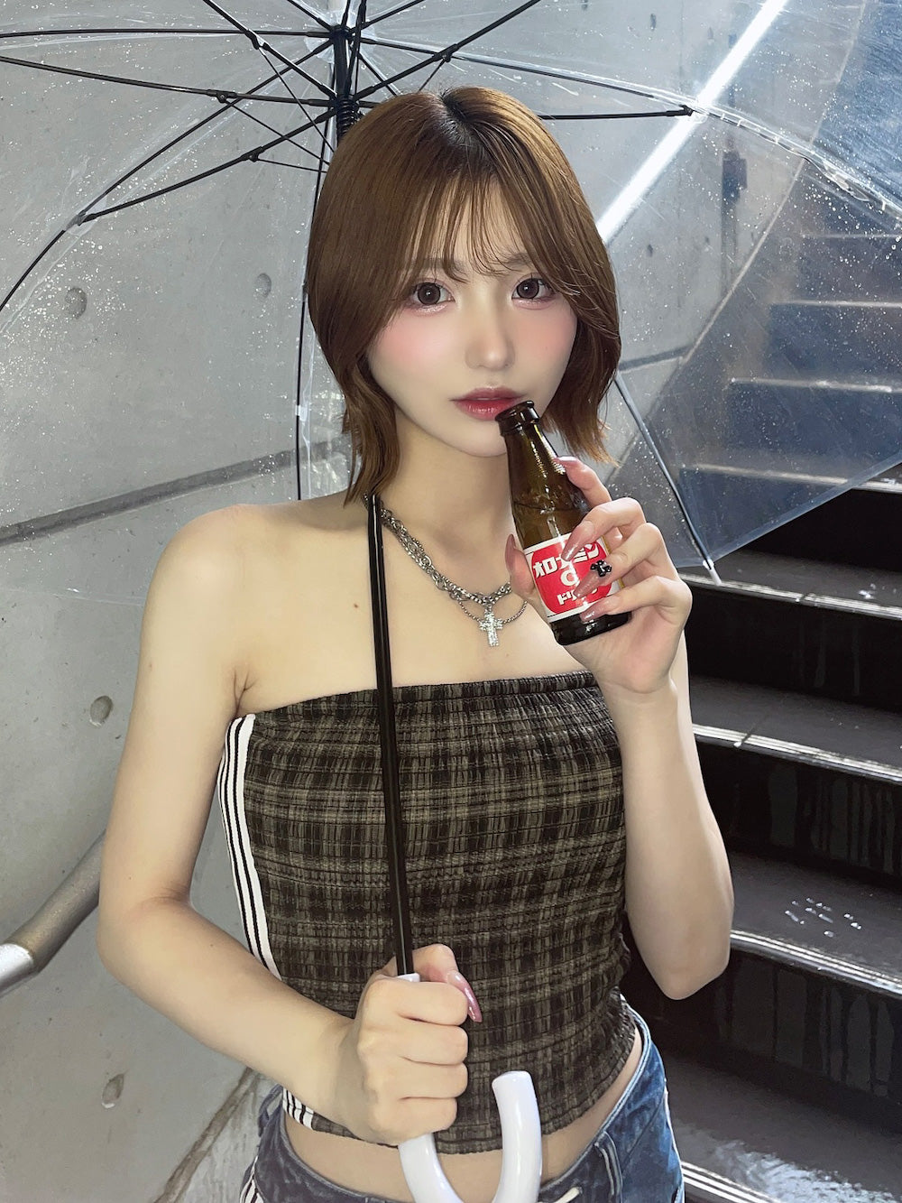 モデル:158cm(着用サイズ:FREE 着用カラー:BLK)