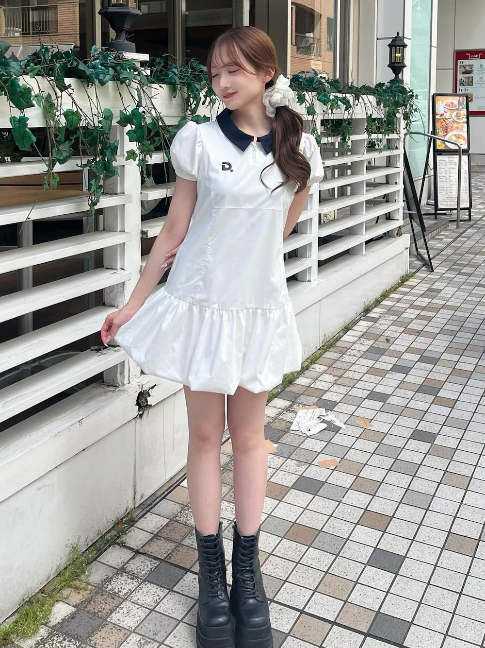 モデル:161cm(着用サイズ:FREE 着用カラー:WHT)