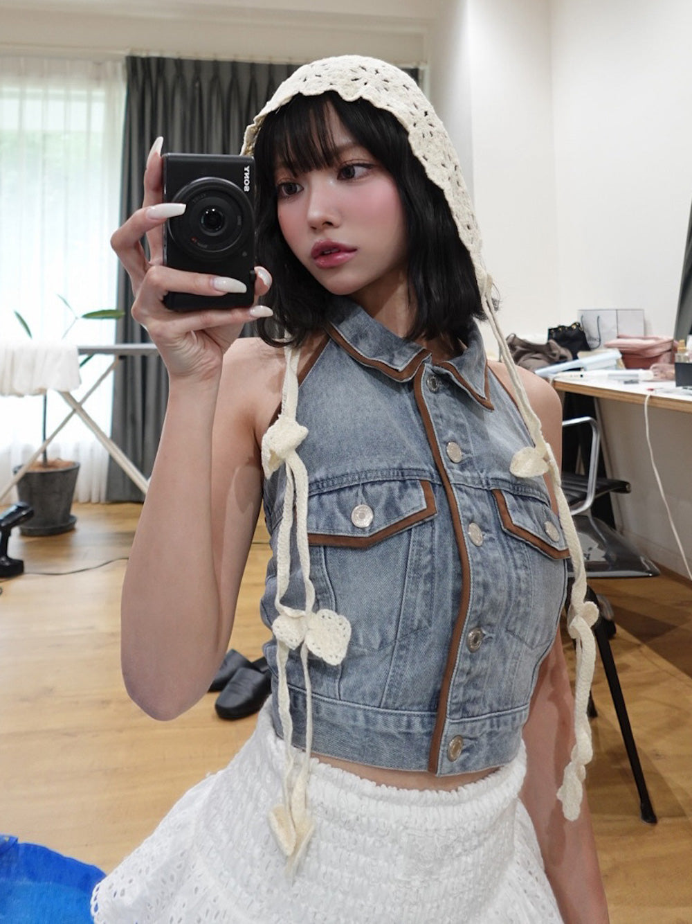 モデル:163cm(着用サイズ:FREE 着用カラー:BLU)