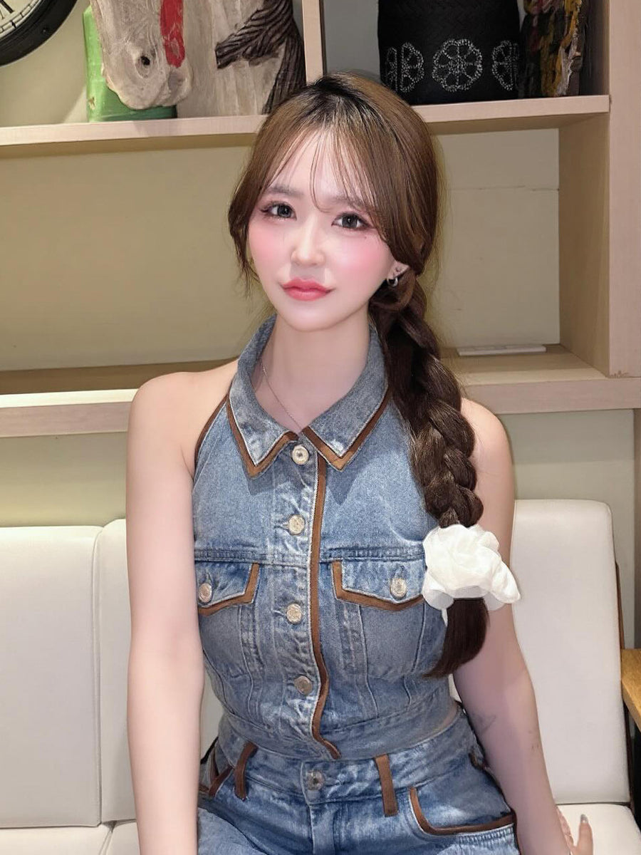 モデル:157cm(着用サイズ:FREE 着用カラー:BLU)