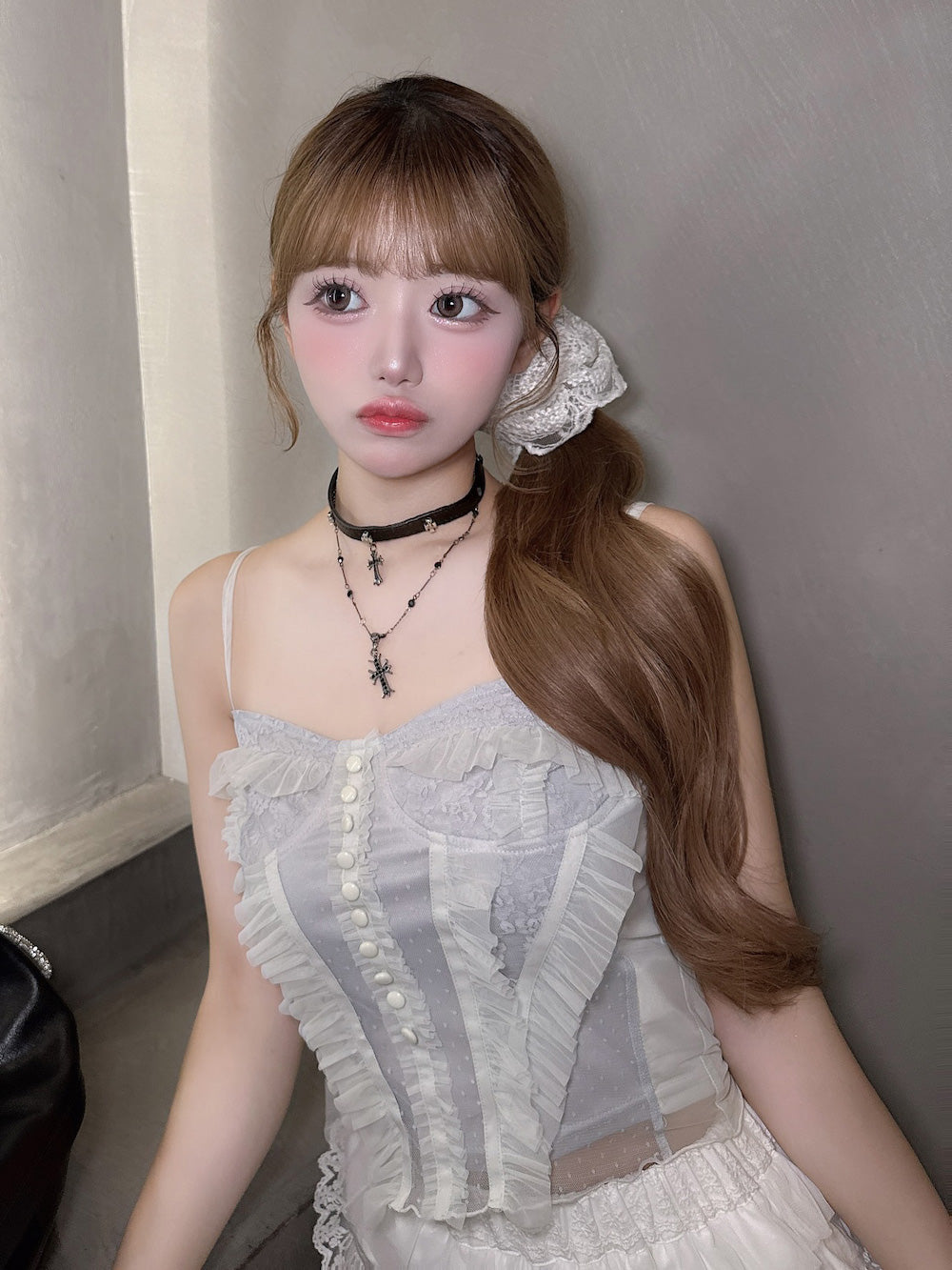 モデル:158cm(着用サイズ:FREE 着用カラー:L-GRY)