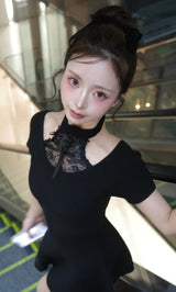 モデル:158cm(着用サイズ:FREE 着用カラー:BLK)
