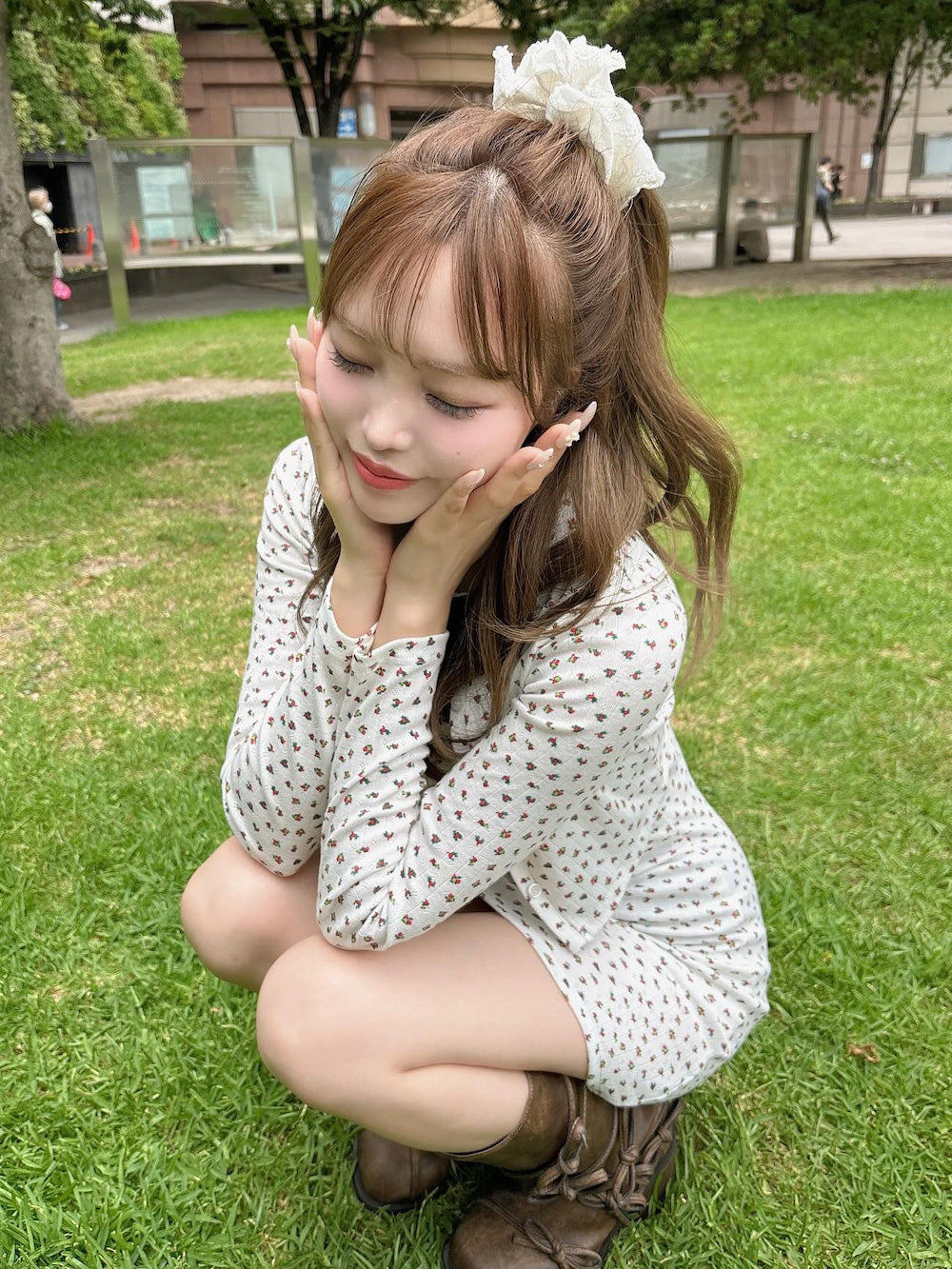 モデル:166cm(着用サイズ:FREE 着用カラー:WHT)