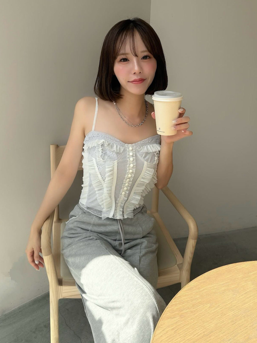 モデル:161cm(着用サイズ:FREE 着用カラー:L-GRY)