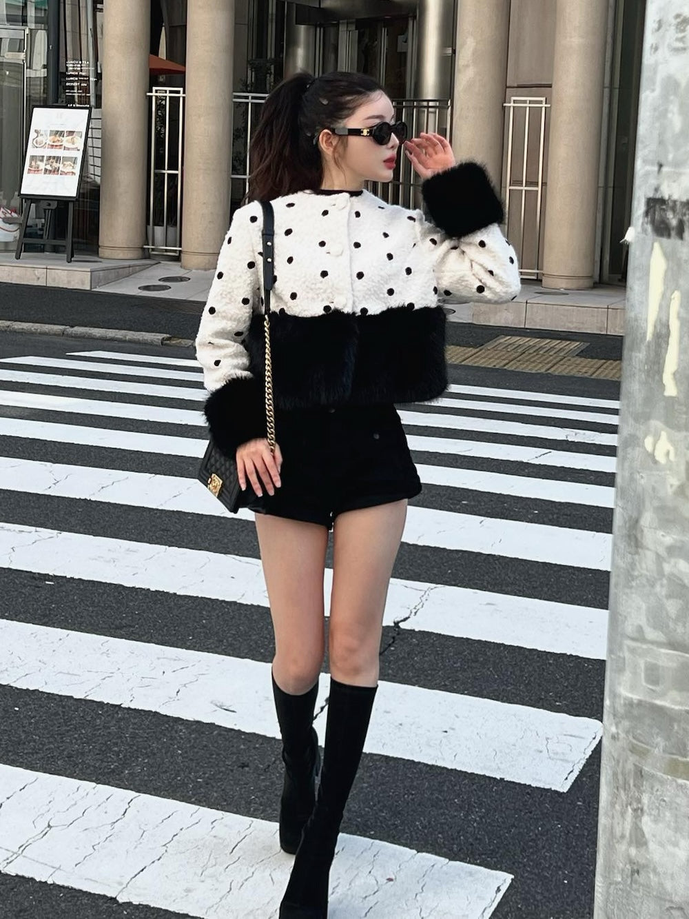 モデル:160cm(着用サイズ:S 着用カラー:BLK)