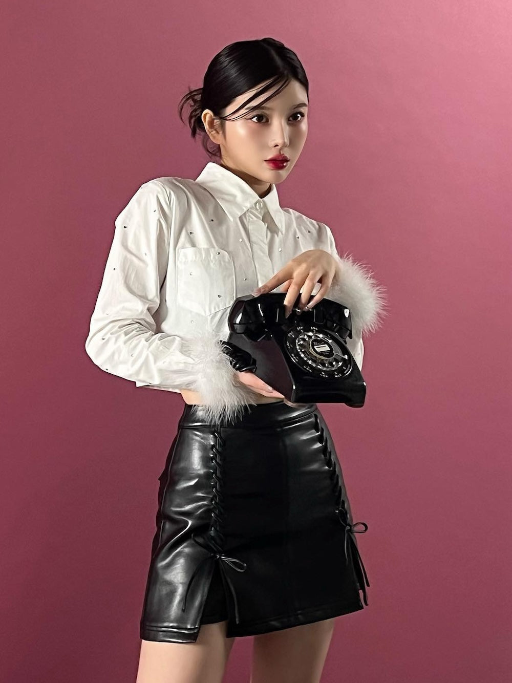 モデル:160cm(着用サイズ:S 着用カラー:BLK)