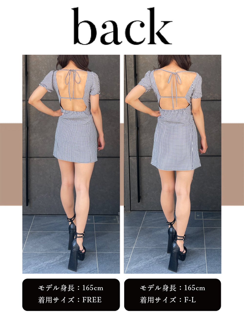 モデル:165cm(着用サイズ:FREE/F-L 着用カラー:BLK)