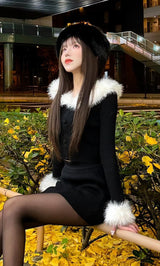 モデル:160cm(着用サイズ:FREE 着用カラー:BLK)