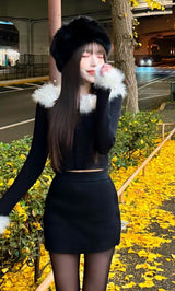 モデル:160cm(着用サイズ:FREE 着用カラー:BLK)