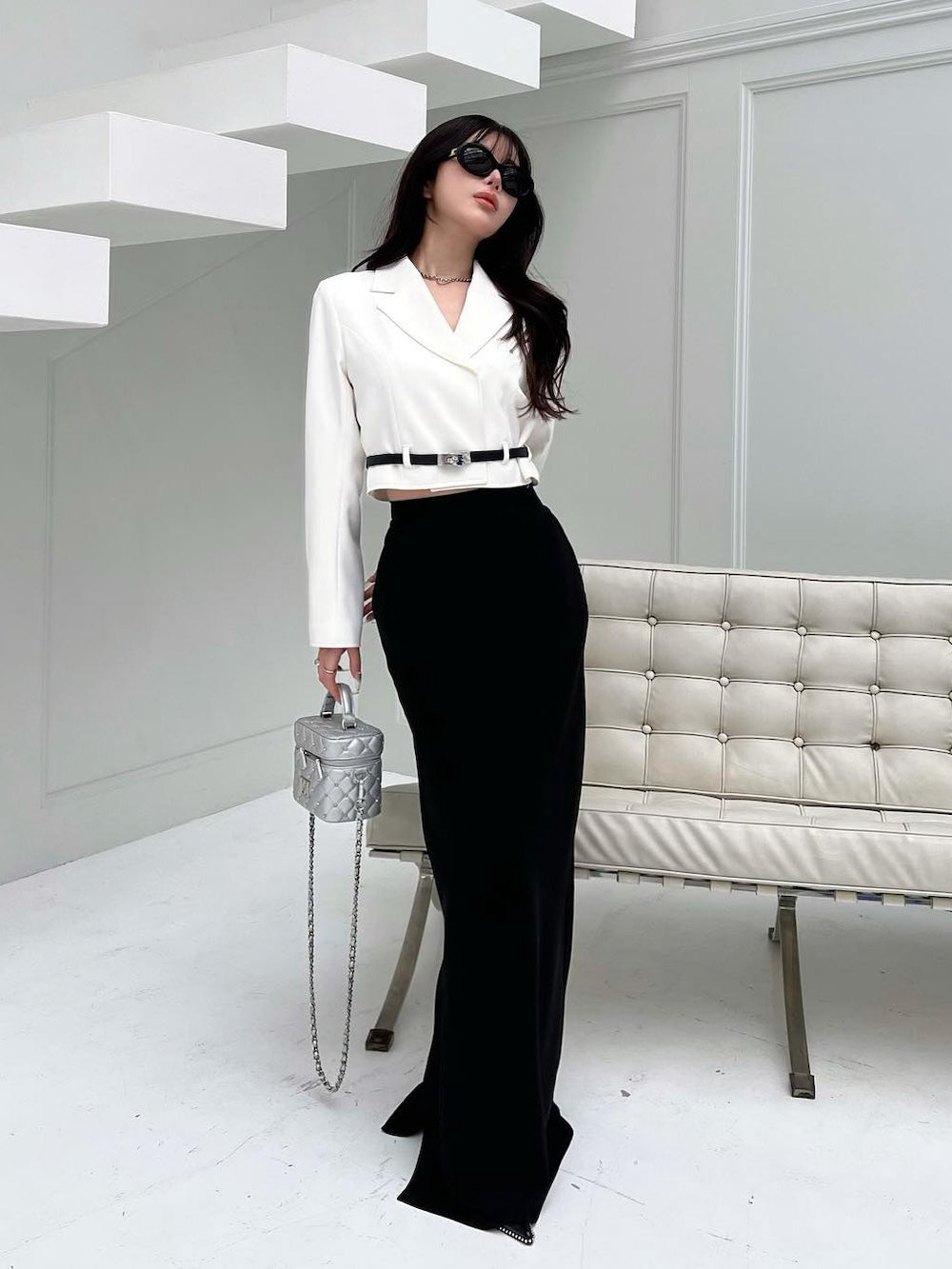 モデル:160cm(着用サイズ:FREE 着用カラー:WHT)