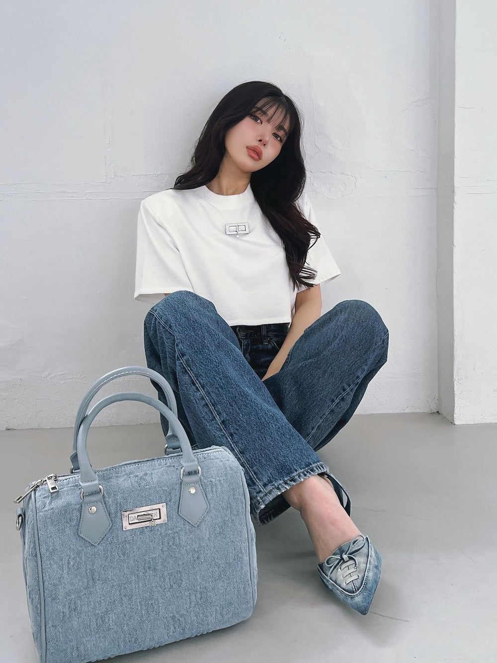 モデル:160cm(着用サイズ:FREE 着用カラー:WHT)