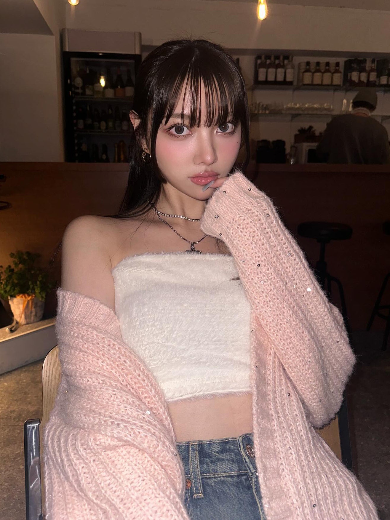 モデル:163cm(着用サイズ:FREE 着用カラー:PNK)